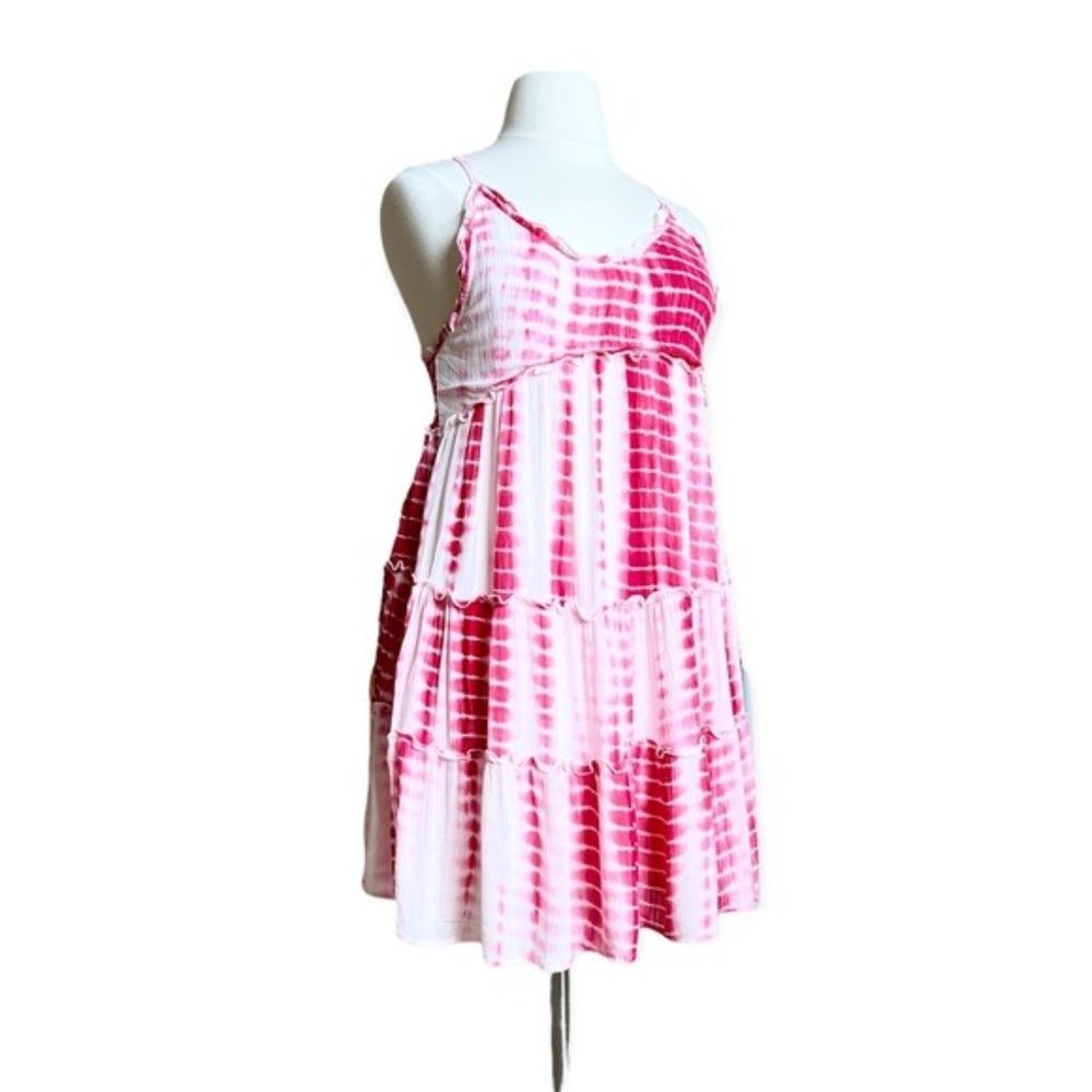 New Tie Dye Open Back Tiered Dress - Picture 3 of 5